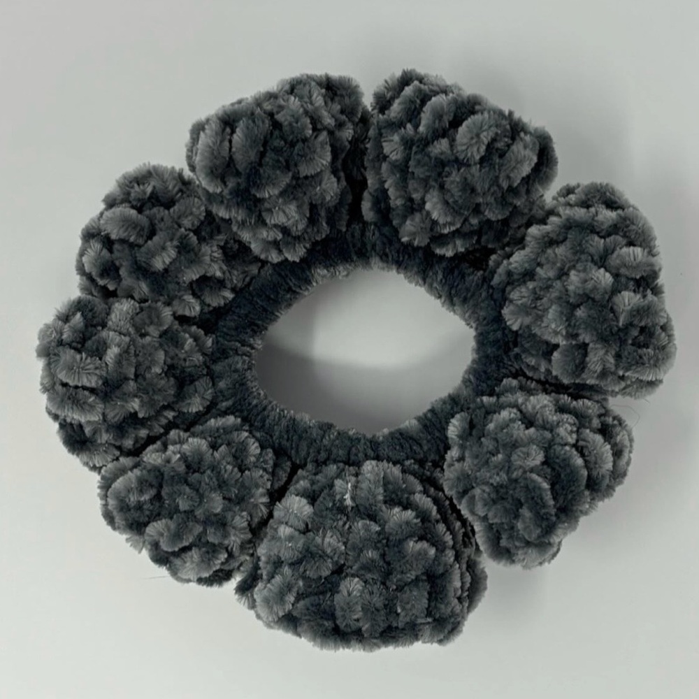 Gray Crochet Scrunchie